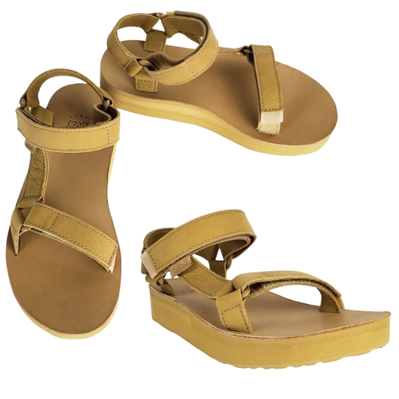 Teva midform universal leather strappy sandals desert sand - Picture 5 of 14